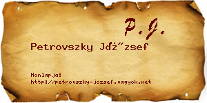 Petrovszky József névjegykártya