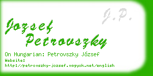 jozsef petrovszky business card