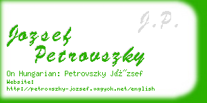 jozsef petrovszky business card